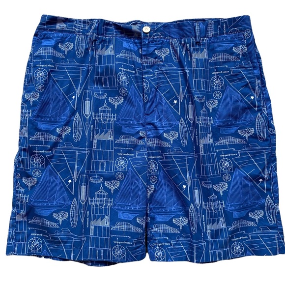 Vineyard Vines Cap Cod Blueprint Breaker Shorts - Picture 6 of 8